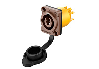 ROXTONE RAC3MPI-WP Brown Разъем панельный типа powercon, пыле- и влагозащищенный, контакт посеребренная бронза, 3-контактный, цвет коричневый
