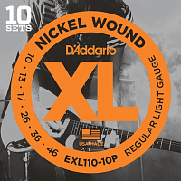D'ADDARIO EXL110-10P Regular Light 10-46 Струны для электрогитары, 10 комплектов
