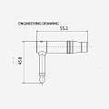 ROXTONE RJ2RPP-BK-BN Разъем 6.3 мм моноджек угловой, цвет черный