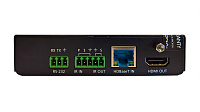Atlona AT-UHD-EX-100CE-RX  Приемник HDBaseT сигнала, передает 4K/UHD АВ сигналы на HDMI и позволяет принимать и передавать сигналы управления RS232 и ИК в зоне приемника или на передающее устройство. Поддерживает передачу Ethernet.