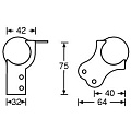 Adam Hall 4105  угол стальной оцинкованный, с шаром и удлиненным ребром, для рэка, 64 мм
