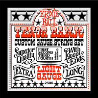Ernie Ball 2306 струны для 4-струнного тенор-банджо Stainless Steel Light (9-13-22w-28)