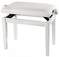 GEWA FX PIANO BENCH WHITE HIGHGLOSS  Банкетка белая полированная, верх белый велюр (46-59 см)