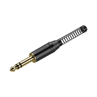 ROXTONE RJ3PP-BG Разъем  jack  1/4" стерео с пружиной, диаметр кабеля: с пружиной 7 мм, без пружины 8.5 мм, цвет черный