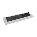 Kondator 935-F200 Встраиваемая розеточная станция Axessline с 2 розетками, 2хRJ45 и 2xUSB, цвет серебристый
