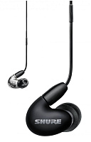 SHURE AONIC 5 SE53BABK+UNI-EFS внутриканальные гибридные наушники, технология Sound Isolating, три драйвера, 18-20000 Гц, Max.SPL 117 дБ, 36 Ом. Съемный кабель. Цвет черный