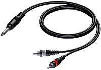 Procab CAB715/1.5 Аудиокабель джек 6.3 мм моно – 2 RCA папа, длина 1.5 метра