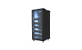 Wize W27UR Рэковая стойка 19", высота 27U, габариты 1388х600х610 мм, вентиляция, колесики, 5 шт полок 2U, 5 шт втулок 2U, макс. вес нагрузки 798 кг, сталь, черный