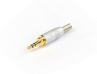 AuraSonics J35T кабельный разъем Jack 3.5 мм TRS (стерео) штекер, с резьбой, позолоченные контакты