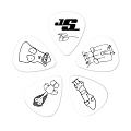PLANET WAVES 1CWH2-10JS JOE SATRIANI PICKS WHITE LIGHT комплект медиаторов, 10 штук, мягкие, цвет белый