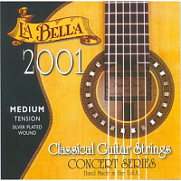 LA BELLA 2001 Medium струны для классической гитары - нейлон/обмотка серебро/сум. натяж. 35,6 кг