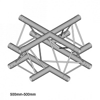 Dura Truss DT23-С41-L90 Узел стыковочный 4-х лучевой, 90гр, (крестовина), алюминиевый, сечение 220х220мм, длина сторон 50см. Труба 35х2. Вес 2,7кг