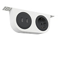 Kondator 935-SF02W Крепление для установки 2 розеток серии Powerdot MINI под столешницей или сиденьем кресла, цвет белый