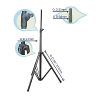 SOUNDKING DB021B стойка для акустических систем, 2,2 м. 60 кг, чёрная, узлы стальные
