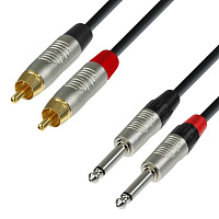 Adam Hall K4 TPC 0060 аудиокабель 2 x RCA(M) - 2 x 6.3 Jack mono, REAN, длина 0.6 метра