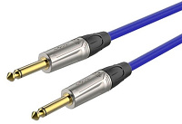 ROXTONE TGJJ100-TBU/10 Кабель инструментальный, цвет синий, диаметр 7 мм, 2 x 6.3  мм mono Jack, длина 10 метров