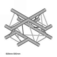 Dura Truss DT 23 C41 X-joint Узел стыковочный четырехлучевой - крестовина, 90°, алюминиевый, сечение 220х220 мм, длина сторон 50 см. Труба 35х2. Вес 2,7 кг