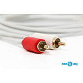 PROCAST Cable m-MJ/2RCA.2 Аудиокабель, 3.5 мм стерео миниджек папа - 2 RCA папа, длина 2 метра, цвет белый