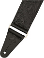 FENDER Tooled Leather Guitar Strap 2" Black гитарный ремень, кожа, цвет черный