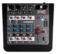 ALLEN&HEATH ZED6  Микшерный пульт,2 моно, 2 стерео, 2 высокоомных DI входа, 2-полосный эквалайзер