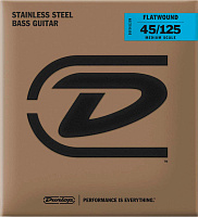DUNLOP DBFS45125M Flatwound Stainless Steel Medium Scale Струны для 5-струнной бас-гитары