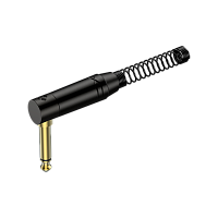 ROXTONE RJ2RPP-BG Разъем 6.3 мм mono Male Jack угловой с пружиной, цвет черный 