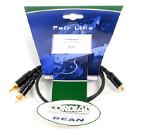 Cordial CFY 0,3 ECC кабель Y-адаптер RCA female/2xRCA male, 0,3 м, черный