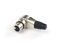 AuraSonics X3FR кабельный угловой 3-контактный разъем XLR female, посеребренные контакты, никель