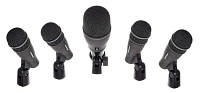 SAMSON DK705 комплект микрофонов для барабанов, Q71 Kick Drum Mic - 1 шт., Q72 Tom/Snare - 4 шт., держатели для обода в наборе, в пластиковом кейсе