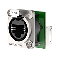 ROXTONE RE8FD5 Разъем RJ45 панельный, гнездо, тип-D, розетки соответствуют CAT5e стандарту TIA / EIA 568-C.2 и ISO / IEC1 1801, возможность использования  разъема RJ45 и разъема RJ45 типа XLR