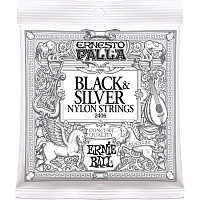 Ernie Ball 2406 струны для классической гитары, Ernesto Palla, черный нейлон, посеребренная оплетка