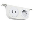 Kondator 935-SF02W Крепление для установки 2 розеток серии Powerdot MINI под столешницей или сиденьем кресла, цвет белый