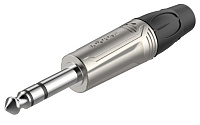 ROXTONE RJ3P-NN Разъем  JACK 6.3 мм стерео с резиновым держателем под кабель, размеры 93х16.5 мм, цвет серебро