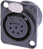 Neutrik NC7FD-L-B-1 панельный разъем XLR female черненый корпус, золоченые контакты 7 контакта