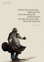 Нотная тетрадь - тетрадь для записи нот, обложка с рисунком "Blues Man" формат А4, 24 листа