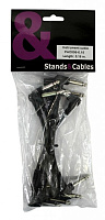 STANDS & CABLES PAC006 Кабель для соединения педалей, Jack угловой -Jack угловой, 15см. 6шт. в упаковке