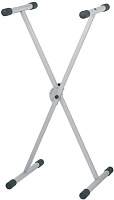 GEWA FX Keyboard Stand White   стойка клавишная Х-образная одинарная складная, цвет серебристый