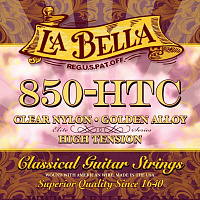 LA BELLA 850-HTC  струны для классической гитары - чистый нейлон, обмотка - золото, сильное натяжение