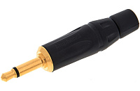 Amphenol KM2PB-AU Кабельный разъем Jack 3.5 мм, серия K, моно, металл, черный, позолоченные контакты