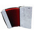 HOHNER The New Bravo III 96 white (A16711/A16712)  аккордеон 7/8, 3-голосный, правая клавиатура 37 клавиш, 7 регистров, левая клавиатура 96 басов, 3 регистра, цвет белый, диапазон (F-F), вес 8,6 кг