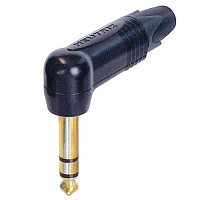 Neutrik NP3RX-B разъем Jack 6.3мм угловой TRS (стерео) штекер, черненый корпус, золоченые контакты