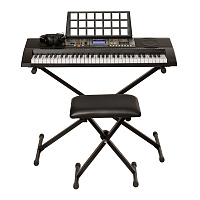 ROCKDALE Keys RKK-61 Синтезатор c комплектом аксессуаров: наушники, банкетка и стойка для клавишных инструментов.