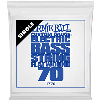 ERNIE BALL 1770 одиночная струна для бас-гитары. Сталь, Flat Wound, калибр .070