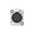 ROXTONE RX3FD-NT Разъем XLR панельный, "мама", 3-контактный, цвет серебро