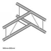 Dura Truss DT 22 T36V-T T-joint Узел стыковочный трехлучевой (вертикальный)- T, 90°, алюминиевый, сечение 220х220 мм, длина сторон 50 см. Труба 35х2. Вес 1.6кг