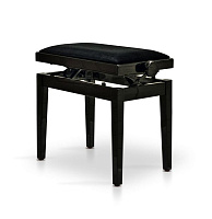 Hidrau BG27 Black Gloss (TC9) банкетка, черная полированная, черный вельвет