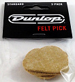 DUNLOP 8012P Felt Picks Набор медиаторов, фетр 3,2 мм (комплект 3 шт)