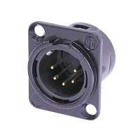 Neutrik NC5MD-L-BAG-1 панельный разъем XLR male черненый корпус 5 контактов