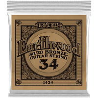 ERNIE BALL 1434 одиночная струна для акустической гитары Earthwood 80/20, калибр .034