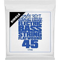 ERNIE BALL 1745 одиночная струна для бас-гитары. Сталь, Flat Wound, калибр .045